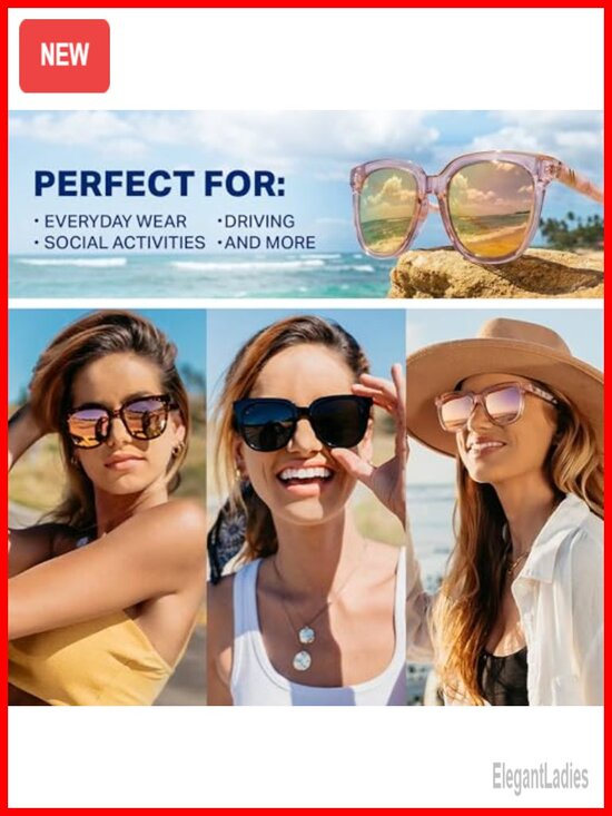 Polarized Butterfly Sunglasses with Acetate Temples - 100% UV Protection Cat Eye